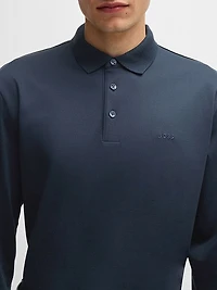 Interlock Cotton Polo Shirt with Embroidered Logo