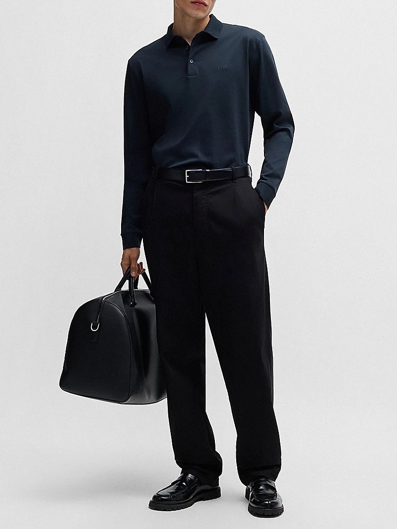 Interlock Cotton Polo Shirt with Embroidered Logo