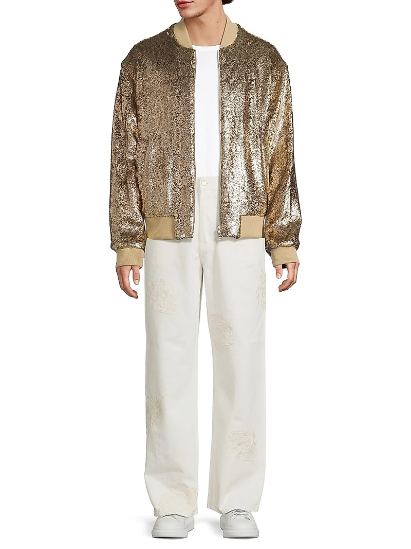 Volker Sequined Bomber Jacket