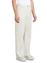 Embroidered Five-Pocket Jeans