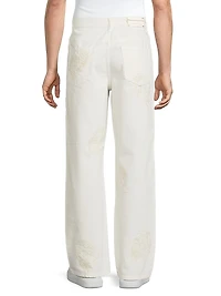 Embroidered Five-Pocket Jeans