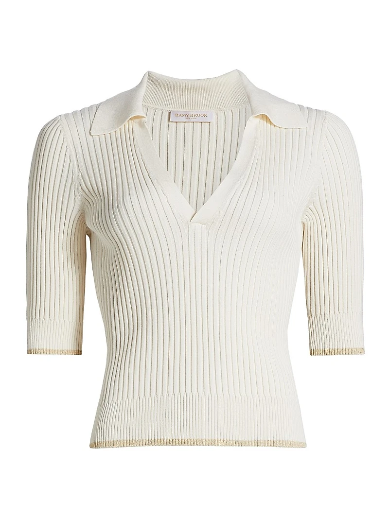Kelly Deep V Rib-Knit Top