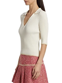 Kelly Deep V Rib-Knit Top