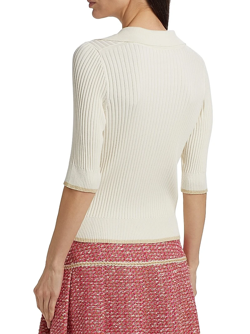Kelly Deep V Rib-Knit Top