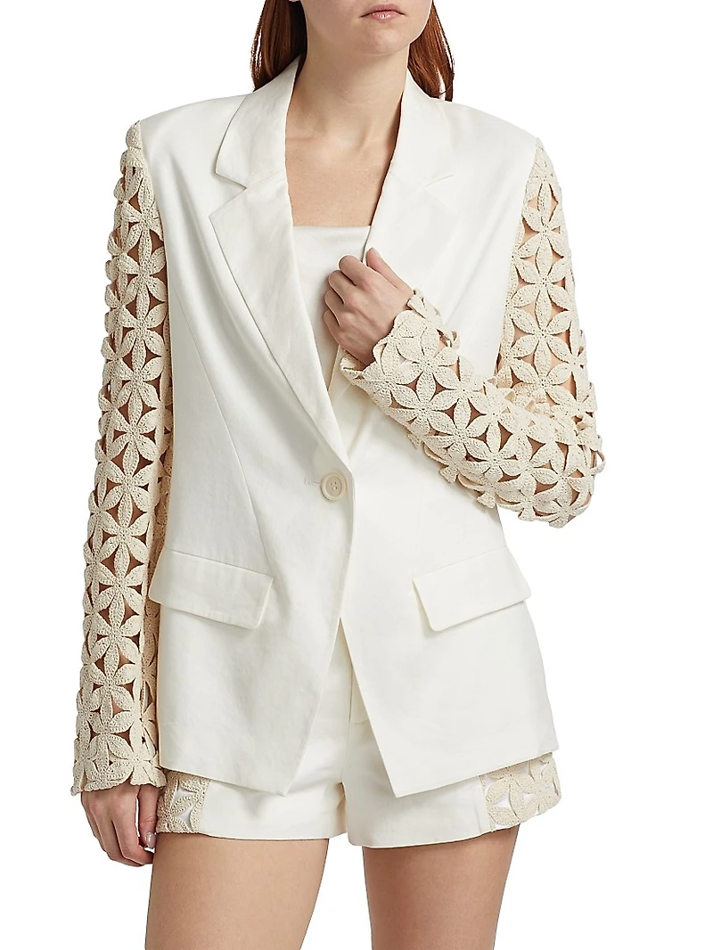 Kelsey Crochet-Sleeve Jacket