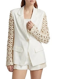 Kelsey Crochet-Sleeve Jacket
