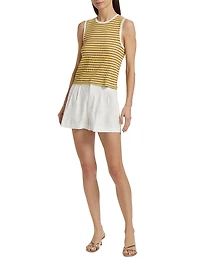 Elyse Striped Crewneck Sleeveless Top
