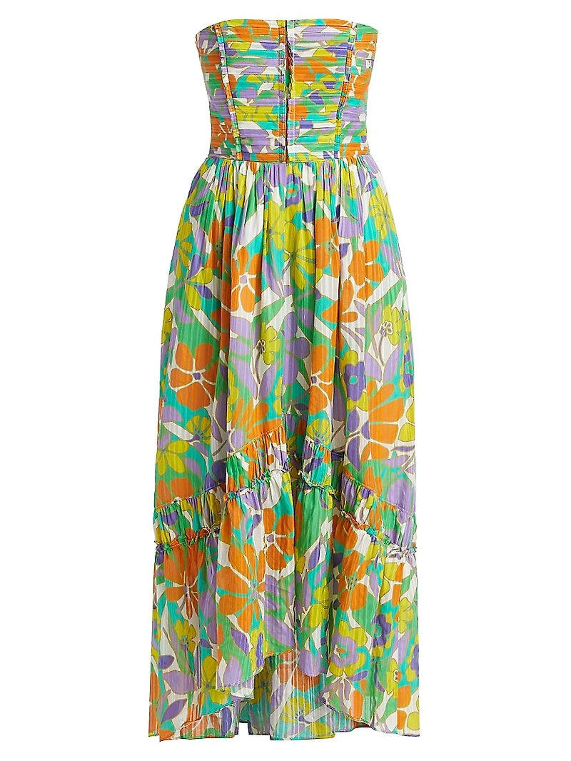 Murphy Floral Strapless Midi-Dress