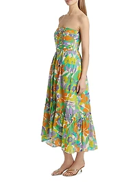 Murphy Floral Strapless Midi-Dress
