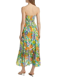 Murphy Floral Strapless Midi-Dress