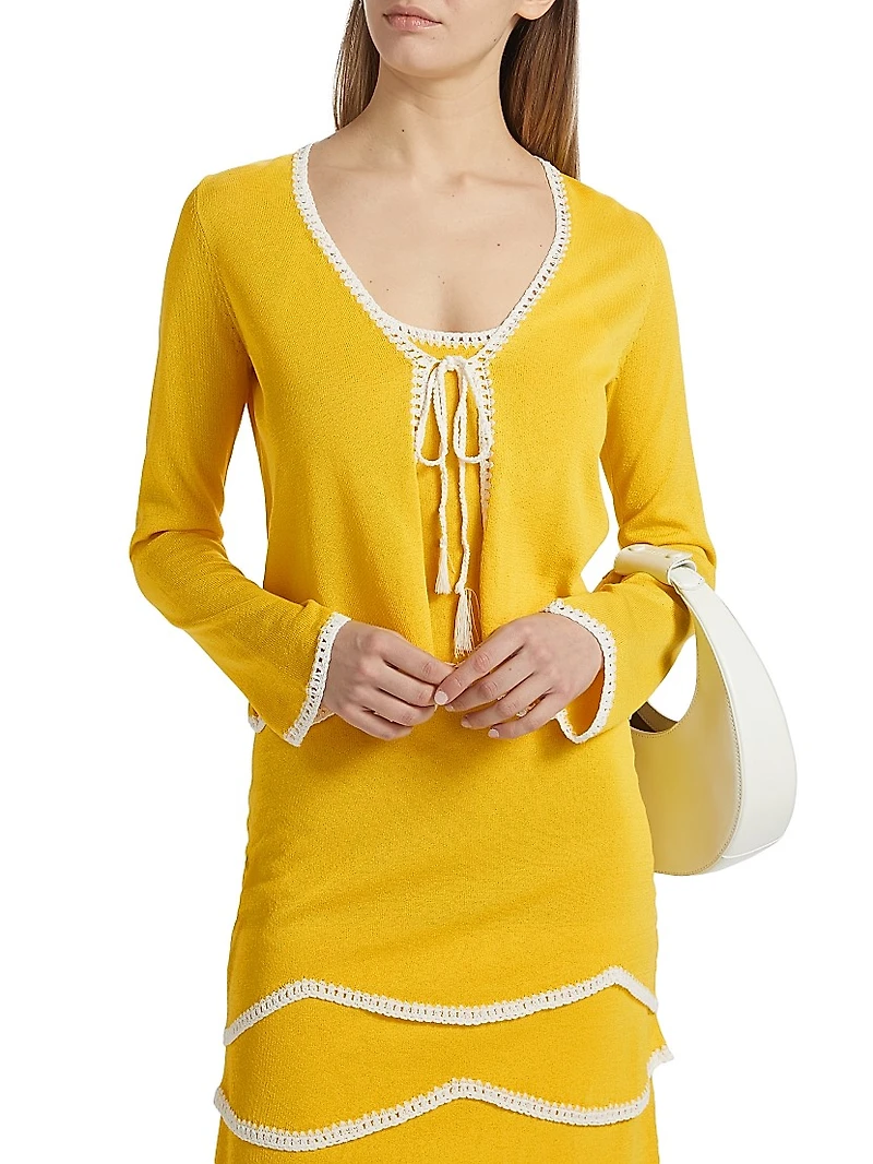 Tara Knit Front-Tie Cardigan