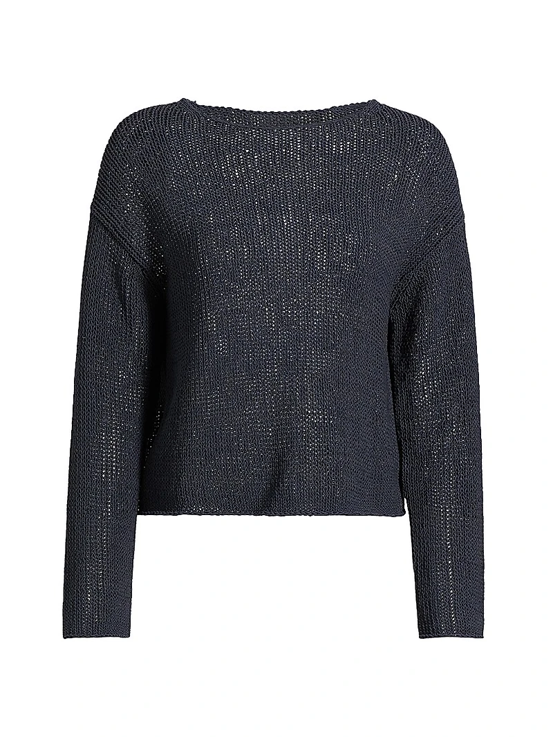 Coated Stretch-Cotton Knit Sweater