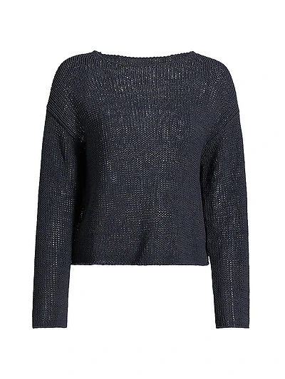 Coated Stretch-Cotton Knit Sweater