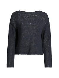 Coated Stretch-Cotton Knit Sweater