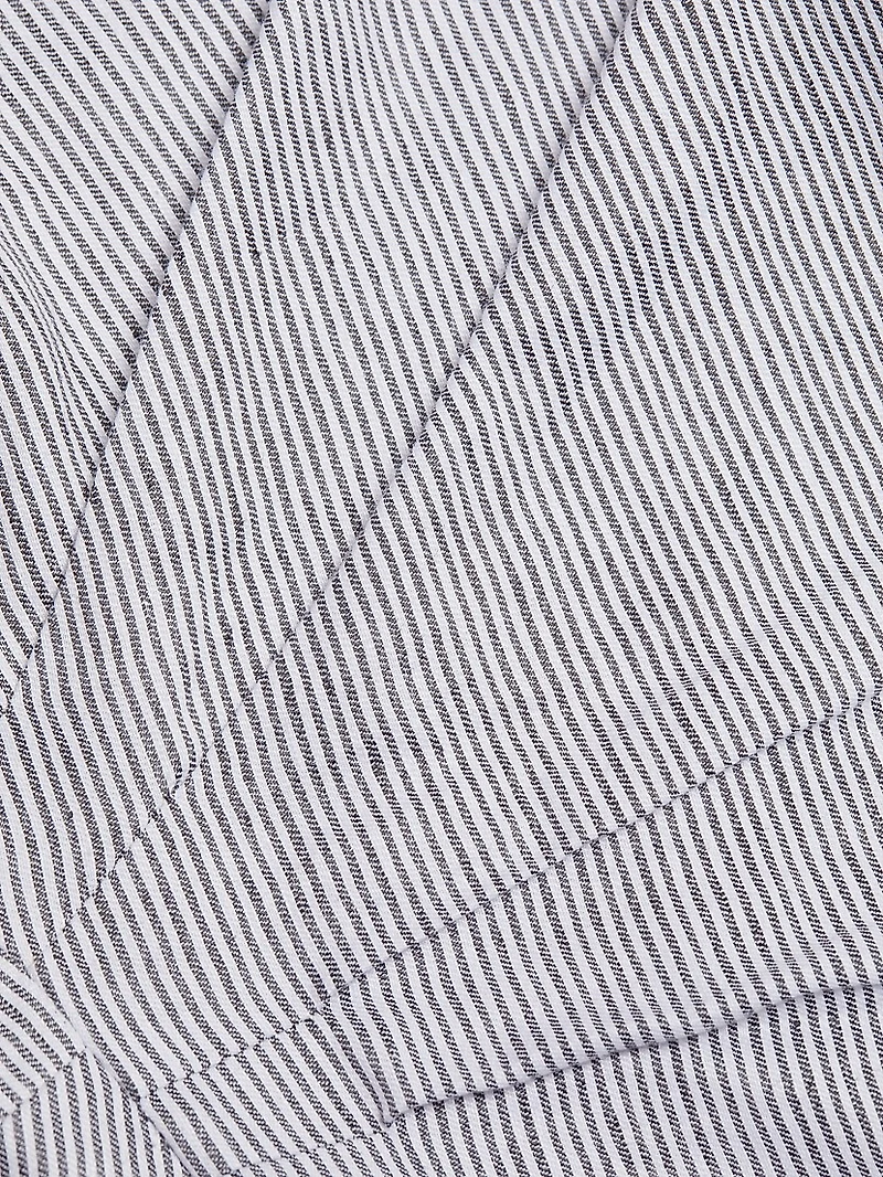 Striped Cotton-Linen Strapless Midi-Dress
