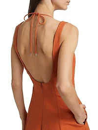 Stretch-Cotton Seamed Tank Midi-Dress