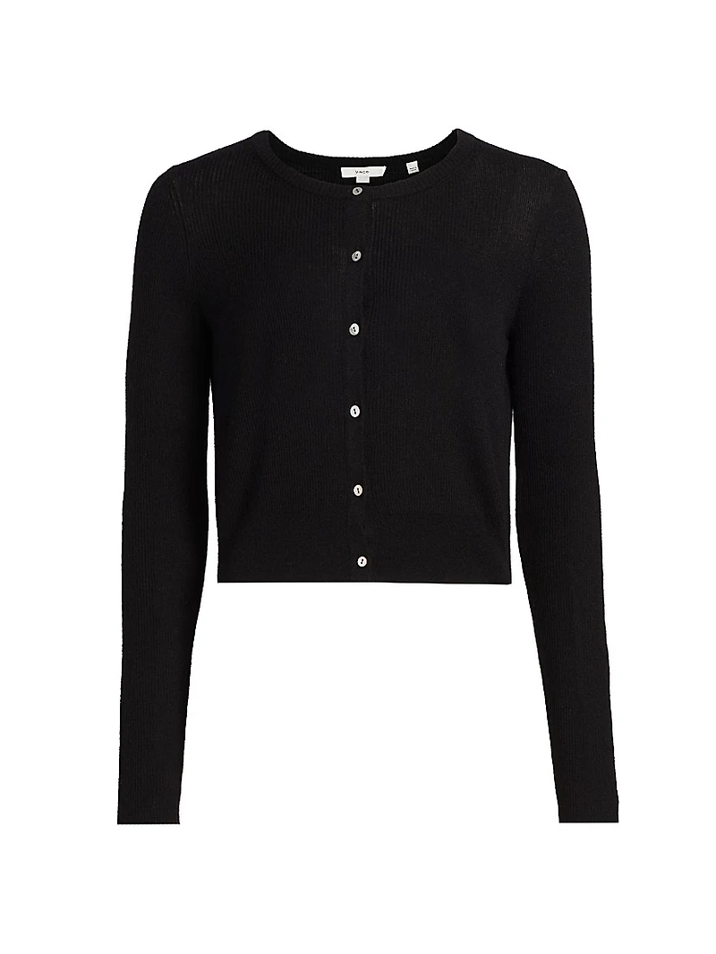 Round Neck Cashmere-Silk Cardigan