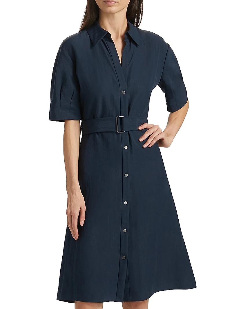 Cuffed Belted Shirtdress
