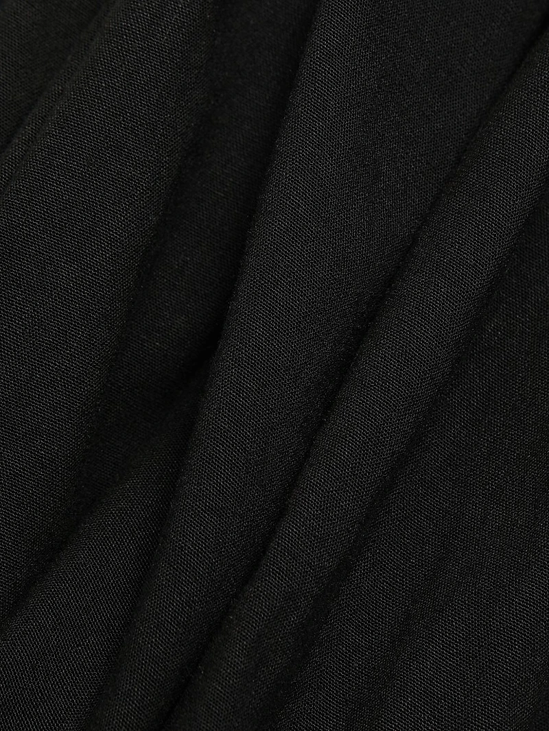 Linen-Blend Square Neck Tank Midi-Dress