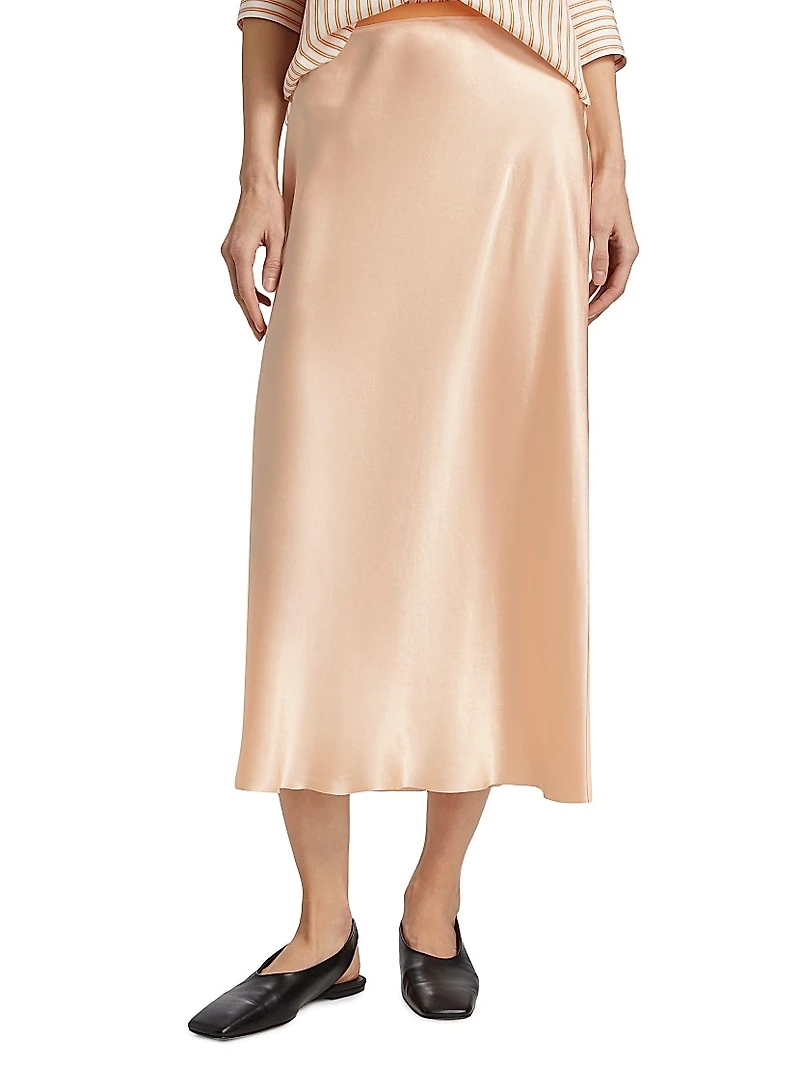 Satin Midi-Skirt
