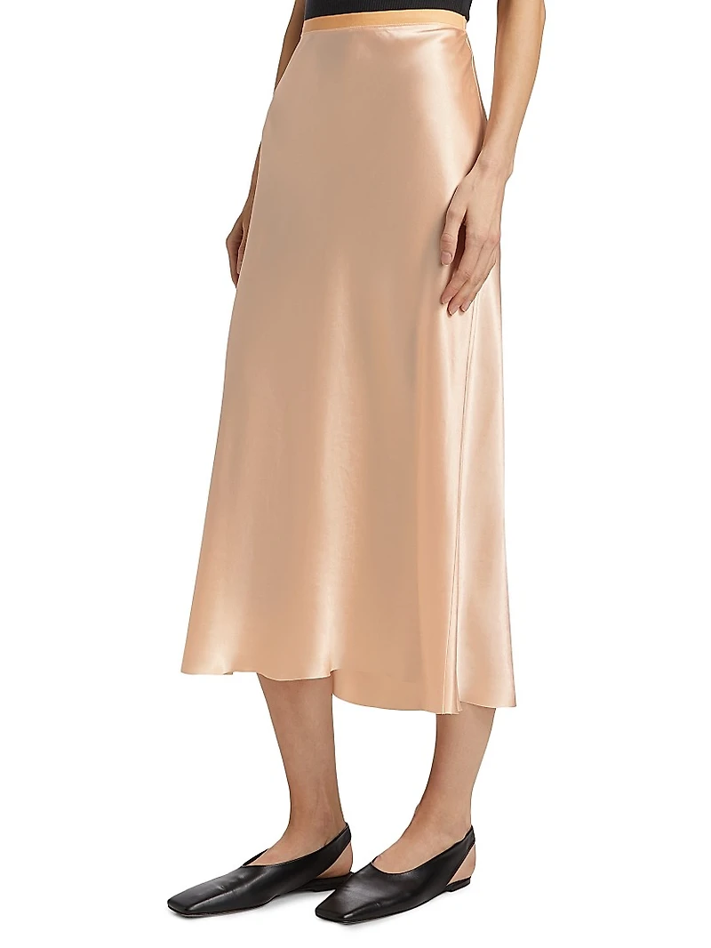 Satin Midi-Skirt