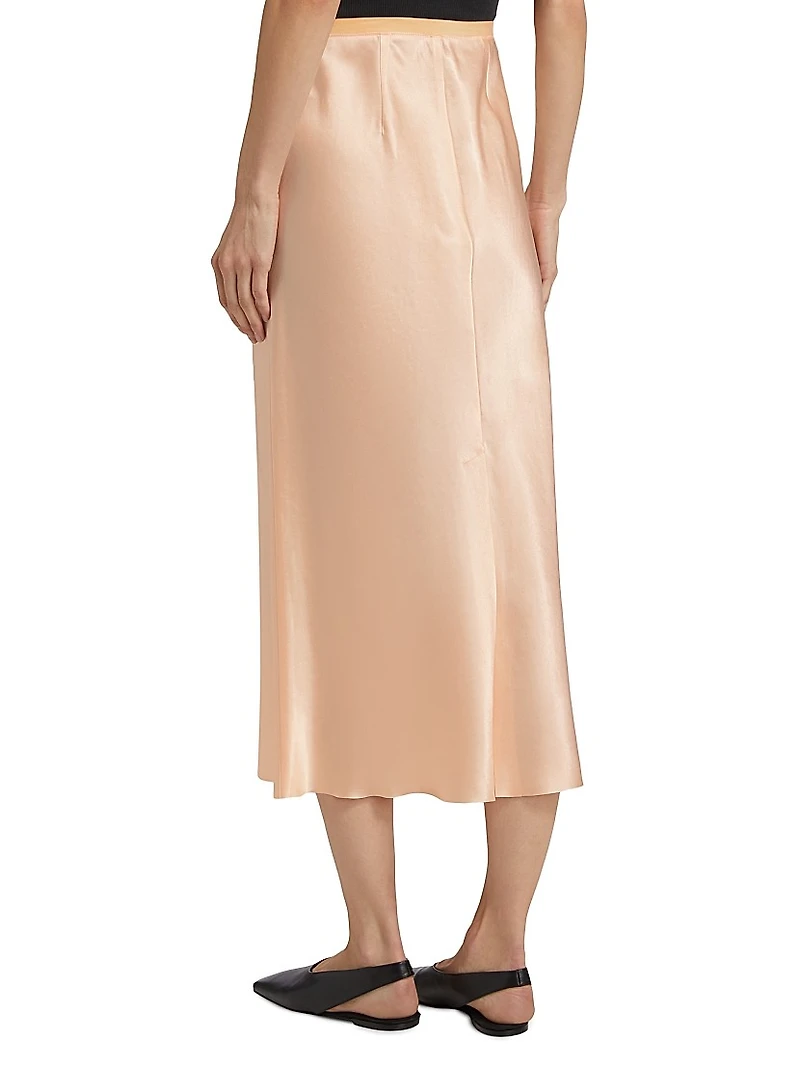 Satin Midi-Skirt