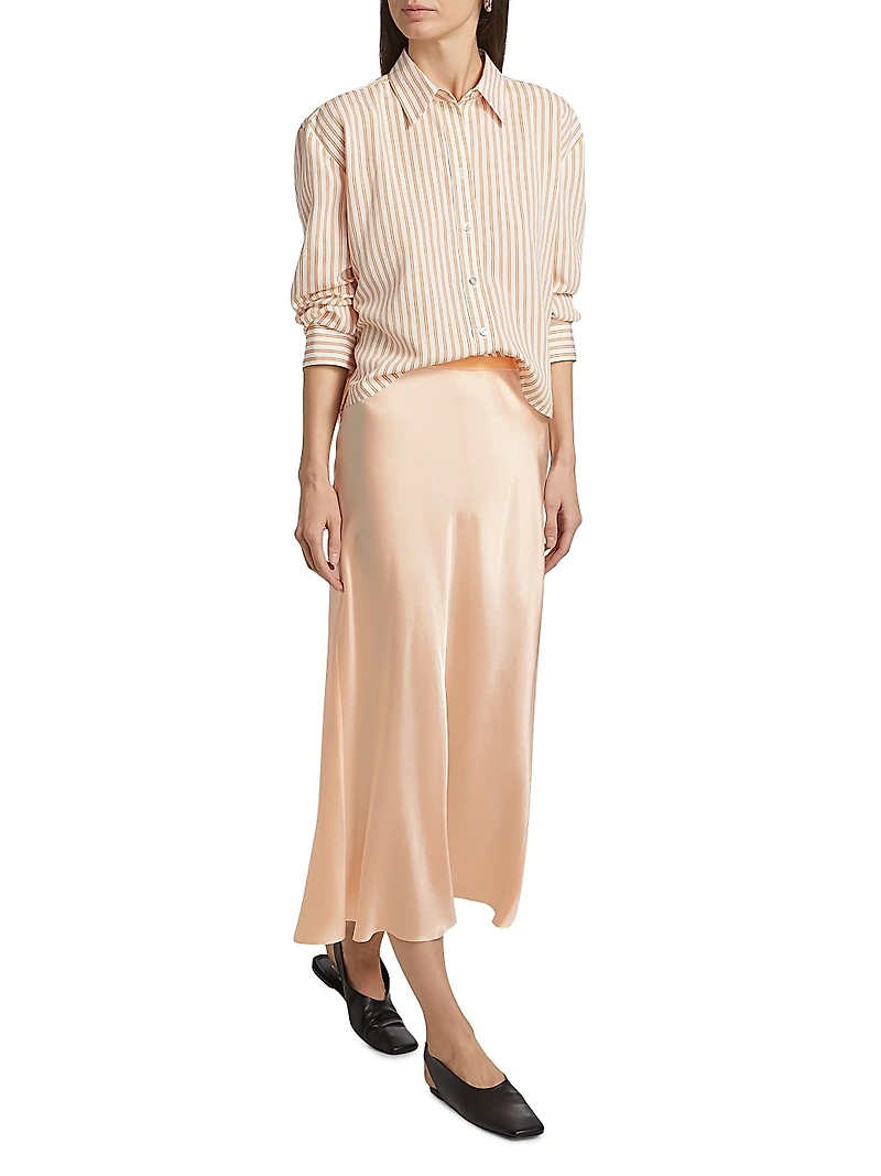 Satin Midi-Skirt