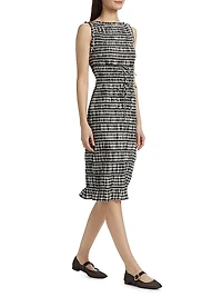 Rosella Smocked Plaid Knee-Length Dress