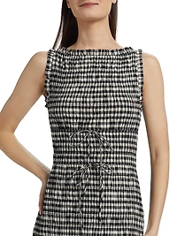 Rosella Smocked Plaid Knee-Length Dress