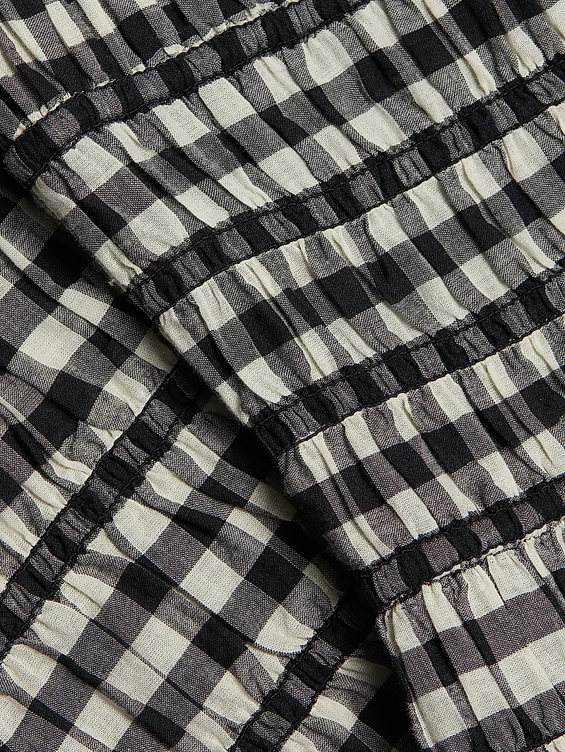 Rosella Smocked Plaid Knee-Length Dress