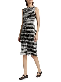 Rosella Smocked Plaid Knee-Length Dress