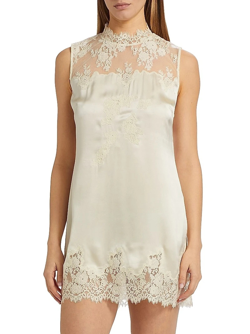 Valeria Lace & Silk Minidress