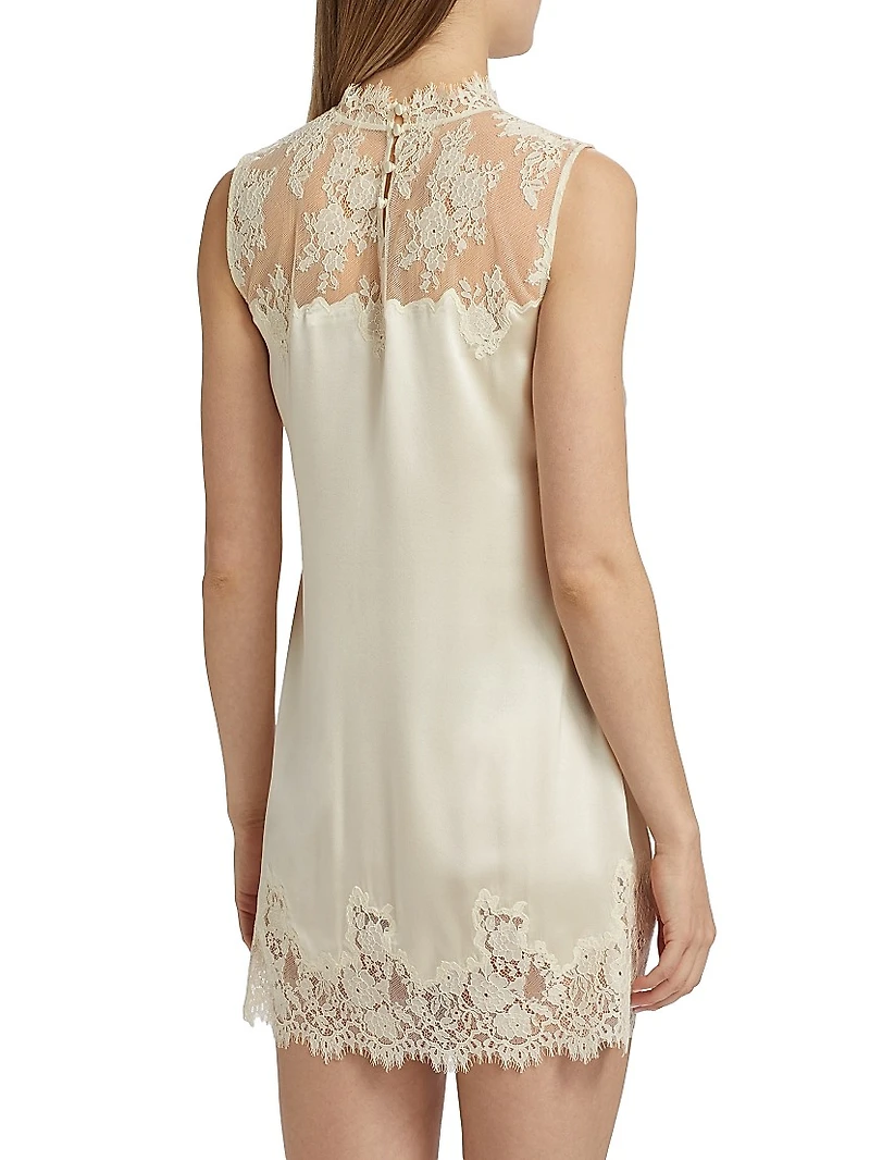 Valeria Lace & Silk Minidress
