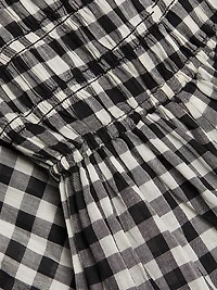 Ischia Gingham Cotton Tie-Waist Midi Dress