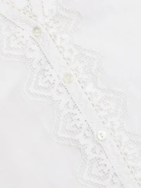 Brigetta Eyelet-Trim Linen Puff Sleeve Top