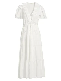 Gabriella Lace Cotton Midi-Dress