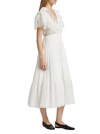 Gabriella Lace Cotton Midi-Dress