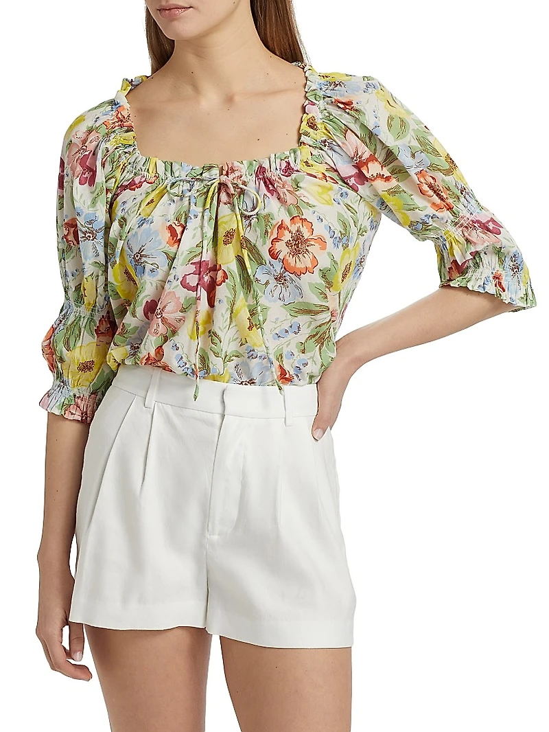 Inez Floral Cotton Top