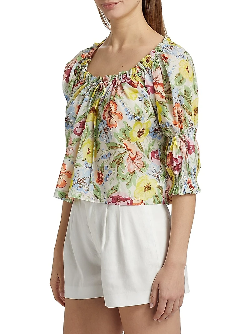 Inez Floral Cotton Top