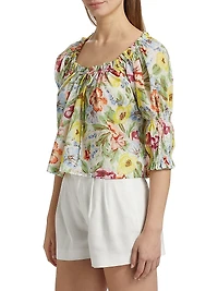 Inez Floral Cotton Top