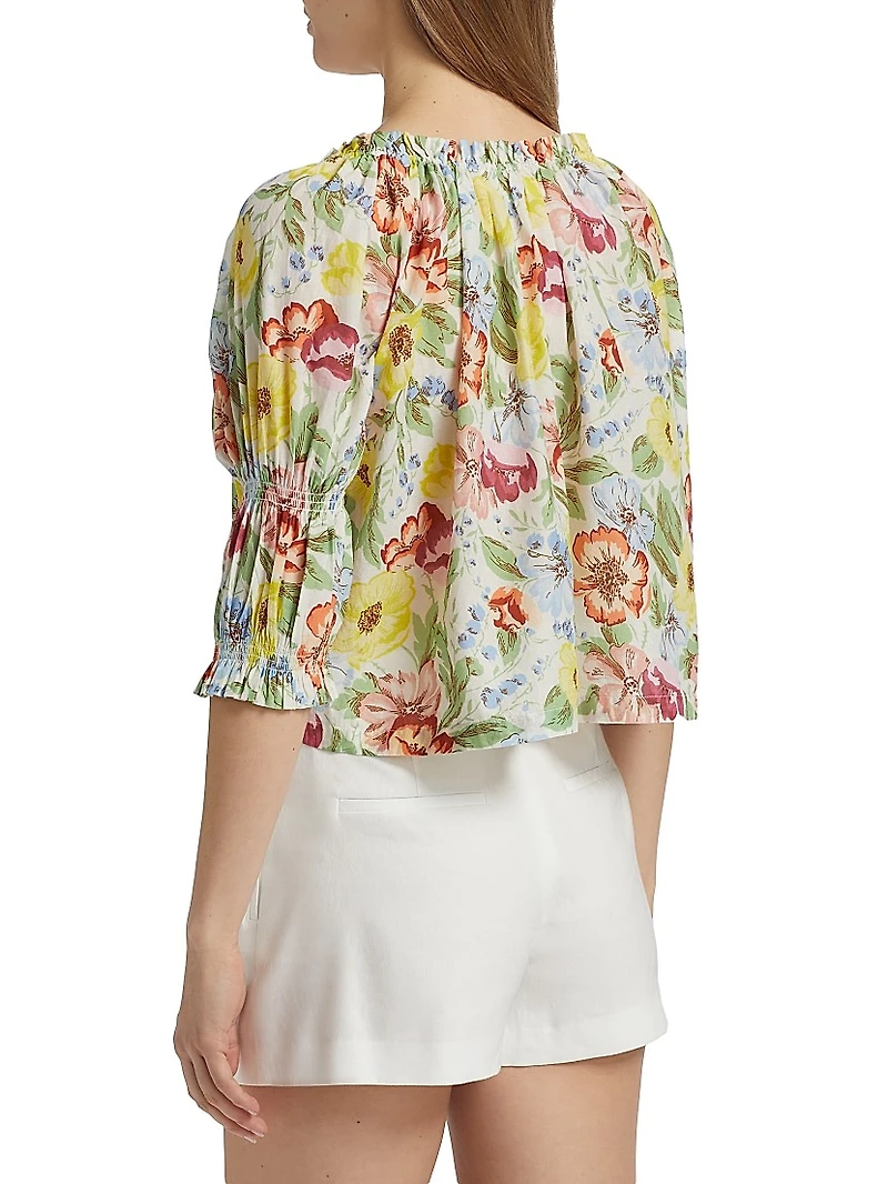 Inez Floral Cotton Top