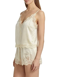 Kira Lace-Trimmed Silk Camisole