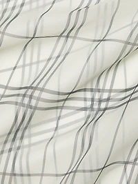 Fenced Plaid Paneled Midi-Dress