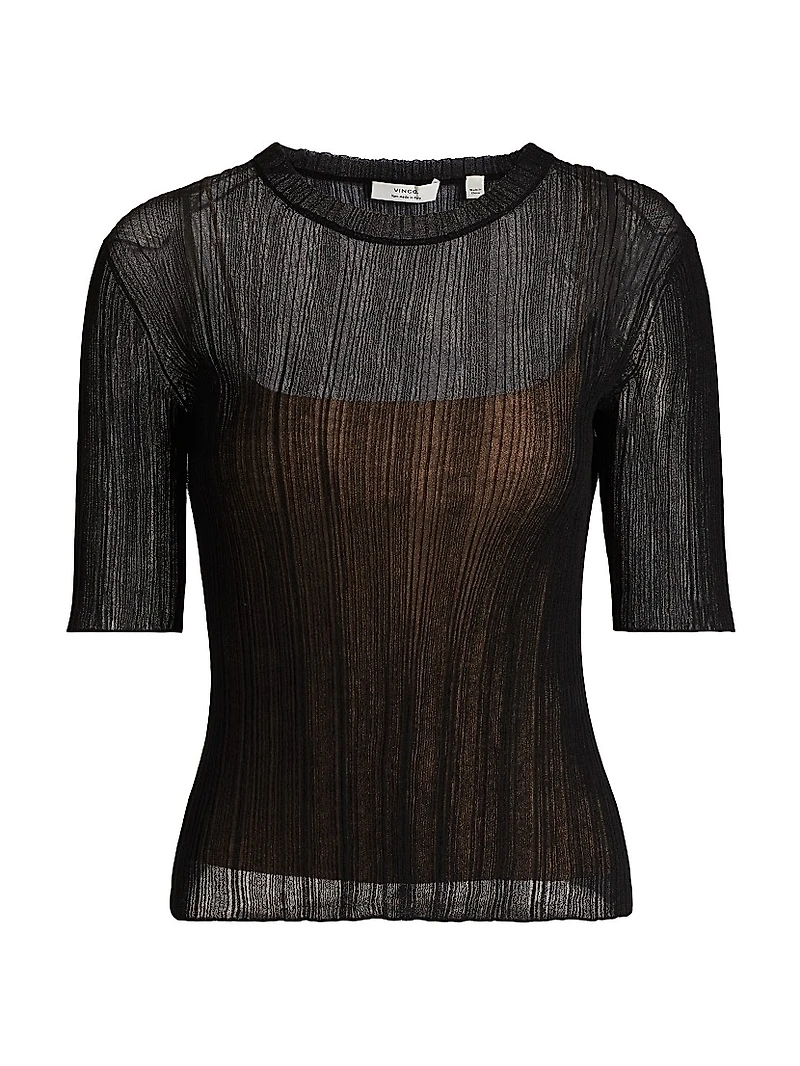 Double Layer Rib-Knit Top