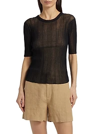 Double Layer Rib-Knit Top