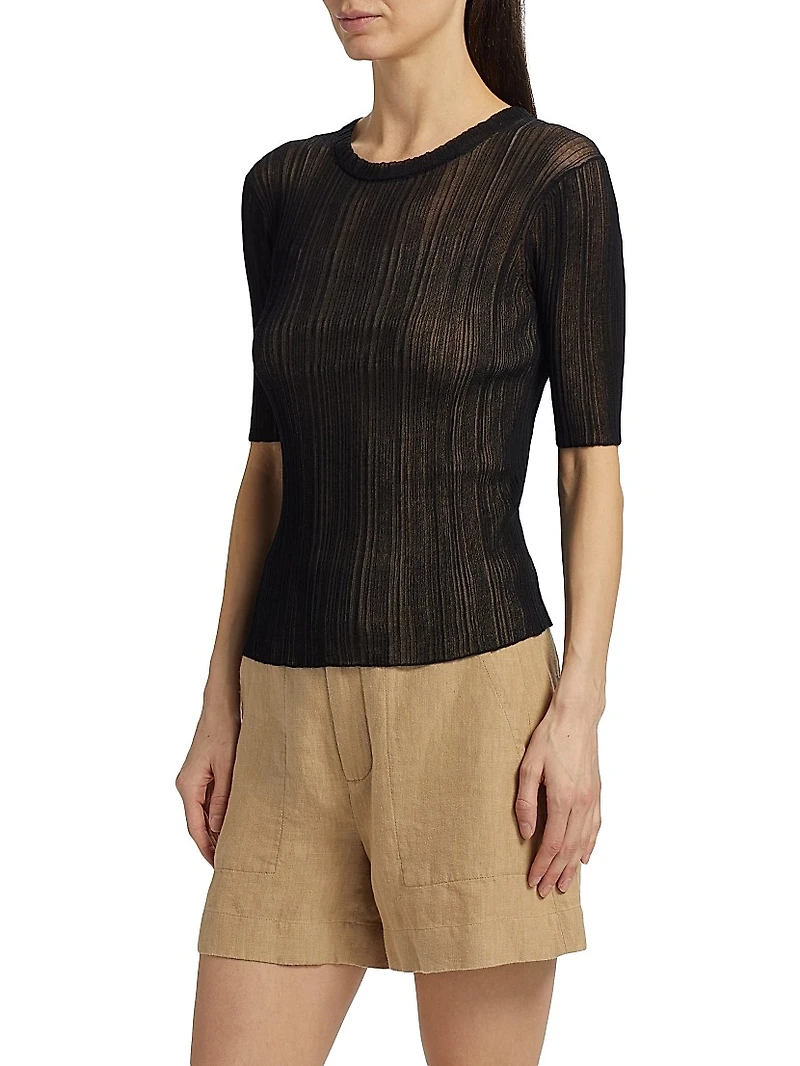 Double Layer Rib-Knit Top
