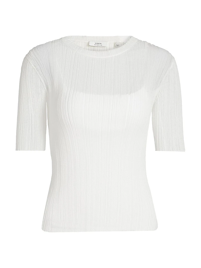Double Layer Rib-Knit Top