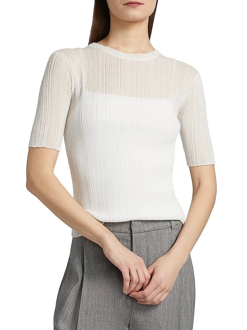 Double Layer Rib-Knit Top