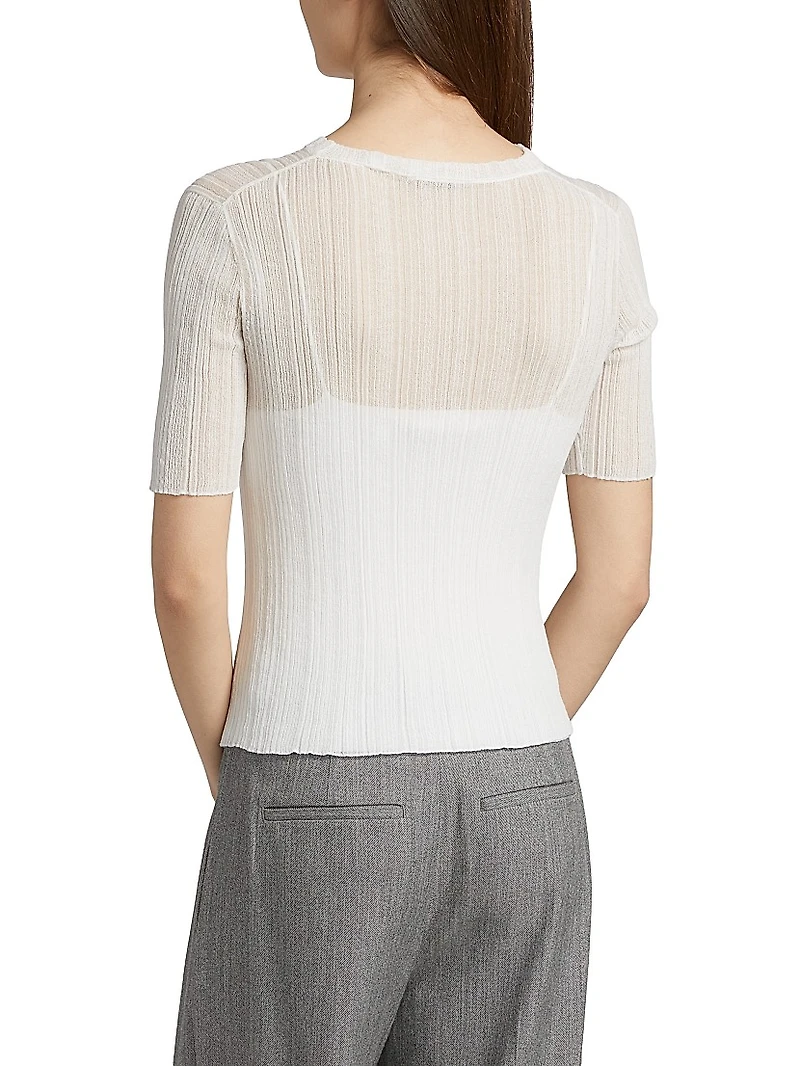 Double Layer Rib-Knit Top