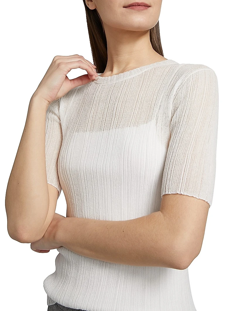 Double Layer Rib-Knit Top